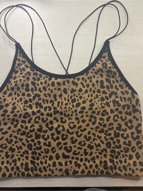 Leopard Fitted Ribbed Tank Top